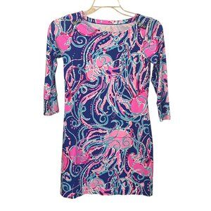 Lilly Pulitzer Sophie Dress Jellies Be Jammin' XS Preppy Vacation 3/4 Sleeve UPF